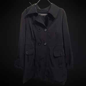 Chic Jones New York Black Double-Breasted Coat Size L